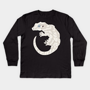 White Blotched Gargoyle Gecko Kids Long Sleeve T-Shirt